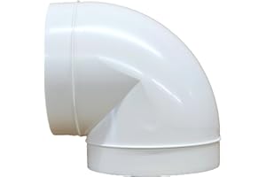 Fantronix 90 Degree Elbow Connector Bend 150mm - 6 inch Round Plastic Ducting Joint to Connect Round Duct Pipe or Flexible Hose Ventilation Pipe