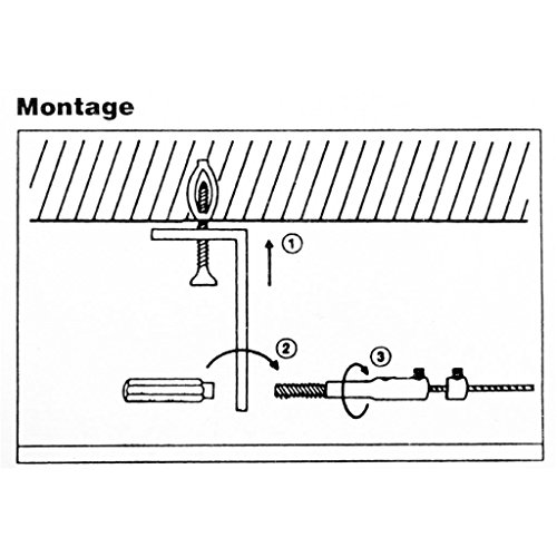 Seilspanngarnitur Niro- Drahtseil Wand + Decke, ca. 5m, Befestigungssystem Gardinen Auswahl: Castello silber – matt - 8