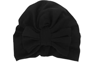 Boomly Bambino Cappello Turbante Fascia per Capelli Fiocco Nodo Cerchietto per Capelli Lana Cappello Caldo Autunno Inverno Cappellino Avvolgente Bambine 2-3 Anni