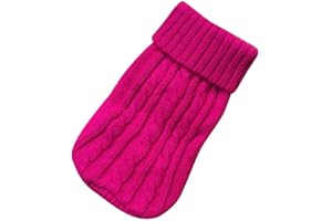 Doublehero Haustier Kleidung Herbst Winter Strickpullover Kostüm Jacke Mantel Rollkragen Warm Hundebekleidung Katze Kleiner Hunde Pulli Hemden Shirts Niedlich Haustierkleidung (M, Rose rot)