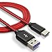 Produktbild USB-Typ C-Kabel, Android Fast-Charger-Kabel, Higoo 2M [6.6FT] USB C auf USB-Kabel Schnelles Ladekabel Nylon geflochtenes Kabel Charge Datenkabel für Huawei Honor Samsung Galaxy Nexus LG Lumia Red