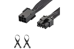 ‎J&D J&D 2er Pack Adapterkabel Power PCIe 6 Pin auf 8 Pin, PCI Express 6 Pin auf 8 Pin Power Adapter Kabel - 30cm