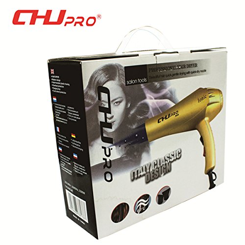 CHJPro 9900 ThermoProtect Haartrockner Haarfön Professionelle Friseur Haartrockner Föhn Haartrockner mit 2300 Watt Kombiniert mit Lonentechnologie und Heißluft Blasen plus 2 Diffusoren - 7