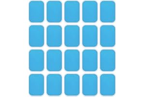 QOCUILC 20 gels autocollants EMS pour stimulateur musculaire – Patchs réutilisables pour électrostimulation abdominale, fitness, entraînement EMS à domicile