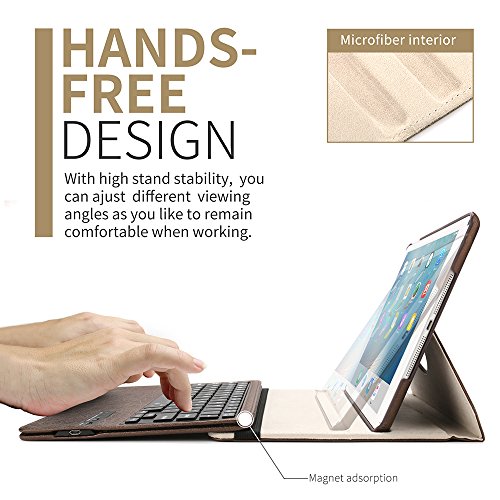 iPad Pro 9,7 Tastatur Gase boriyuan [Neue Abnehmbare Version] magnetisch Abnehmbare versteckte Wireless Bluetooth Tastatur muti-angle Folio 360 Grad drehbar Ständer Smart Flip Case Cover Für ipad Pro 24,6 cm 2016 - 4