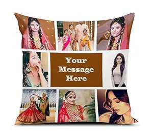 Ship Smart Photo Cushion/Pillow for Gift to Husband,Wife,Mother,Father,Girl, Boy,Best Friend on Birthdays,Valentine,Rakhi with Filler. Size:- 12x12 inches, Colour:- Multi, Style 28