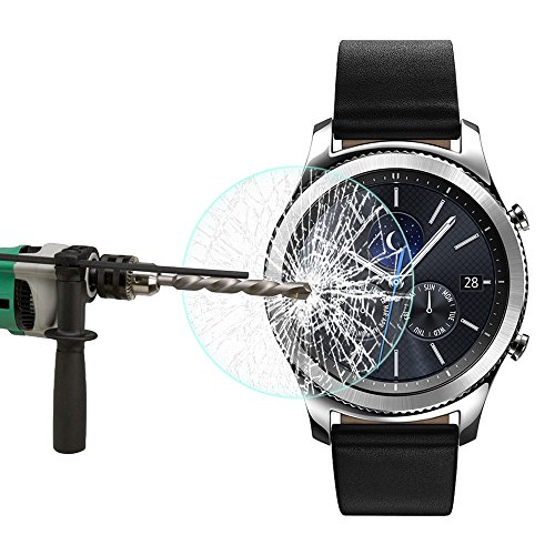  3-pack  Samsung Gear S3 Frontier   Classic Vidrio Templado Protector de Pantalla Screen Protector  Mothca Full Coverage Screen Protector para Gear S3 Cristal Clear Anti-rasgu  os Pel  cula Dureza 9H Llibre de Burbujas