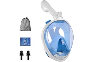 Kavjizy Full Face Snorkel Mask, Diving Masks, Snorkeling swimming Mask with Latest Dry Top System, 180° Panoramic View Snorkeling Mask with Camera Mount, Anti-Leak, Anti-Fog for Men Women