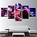Produktbild Leinwand HD gedruckte Malerei Frame Wohnzimmer Wand Kunst Bilder 5 Stück DJ Musik Instrument Mixer und Kopfhörer Poster, 10 x 15 10 x 20 10 x 25 cm, ohne Rahmen