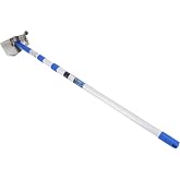 360 Degree Swivel Corner Trowel for Drywall with Aluminum Telescopic Pole 2 m, Stainless Steel Putty Scraper