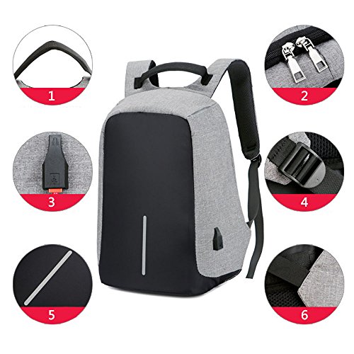 Nlyefa Business Laptop Rucksack mit USB Port f  r 13  4 Zoll Laptop Computer Arbeit Studenten Outdoor Reise Schwarz