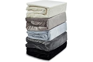 Kuscheli® - warme Spannbettlaken aus Cashmere-Touch Stoff - Verschiedene Größen und Farben - Bettlaken Jersey Fleece Biber Spannbetttuch Laken, Farbe:Grau, Größe:140-160 x 200 cm