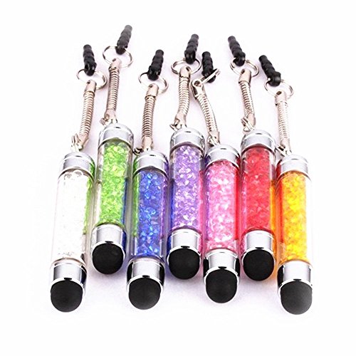 Multifunktion Stylus - TOOGOO(R) 7x Stylus Strass Eingabestift Stift Touch Pen Multifunktion mit Anti Dust Plug Earphone Jack Anti Staub Stecker Schutz Stoepsel Kappe Headset Earphone Buchse fuer Smartphones Android Tablet Smartphones Tablet HTC One