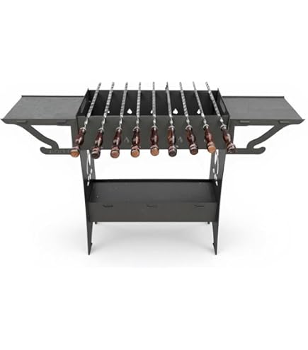 Mangal Khan Edelstahl Schaschlik Grill Mit 11er Drehspieß