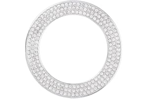 BLINGOOSE Auto Zubehör für VW Volkswagen Beetle 2012-2022 Lenkradbezug Glitzer Bling Lenkrad Logo Emlblem Aufkleber Car Innenraum Deko Ringe Abdeckung Frauen Mann Strass 1 STK