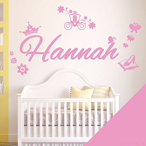 Personalised Name Girls Wall Art Sticker - Princess Cinderella Story - [ Just message us with the name! ]