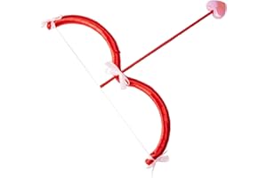 NICEYOEUK Cupid Mini Bow Arrow Set-Valentine's Day Red Cupid Costume Cosplay Accessories Photo Props Halloween Party Performance Supplies for Adults Kids (Small, red)