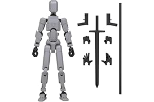 MerryXD T13 Action Figure,Assembly Completed Titan 13 Action Figure Lucky 13 Action Figure Dummy 13 Action Figure 3D Printed Multi-Jointed Movable, Nova 13 Action Figure Toy Grey