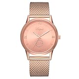 Damen Uhren, HUIHUI Sport Wasserdicht Casual Analoge Quarz Uhr aus Edelstahl - Militär Vintage Armbanduhr für Damen und Herren mit Mesharmband (One Size, A)