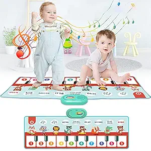 PATPAT Musical Mat for Kids , Music Piano Keyboard Dance Mat,Musical Toys Educational Toys for Kids Toddlers Baby Toys Early Learning Toys Best Birthday Gift for Girls Boys (43.3x14.1 in)