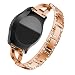 Produktbild Bescita Edelstahl Armband | X Typ Diamant Luxuriöse Mode Ersatz Uhrenarmband Metall Strap Stahlgürtel Uhr Erstatzband Wrist Band für Mädchen für Samsung Gear S2 Classic R732 (20mm) (Roségold)
