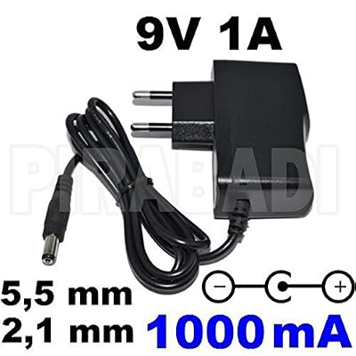 PIRABADI Adaptateur Secteur Alimentation Chargeur DC 9V 1A 5,5mm 2,1mm Polarité Negative