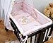 6 Piece Baby Crib Bedding Set (90 x 40) + Terry Fitted Sheet Fits Rocking / Swinging Cradle - (5)