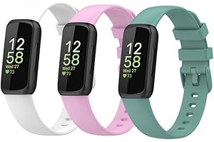 Waekethy Bracelets pour Fitbit Inspire 3, Silicone Bracelet de Montres Remplacement Bracelet Compatible avec Fitbit Inspire 3