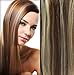 GoGoDiva Clip in Hair Extensions 100% Human Remy Hair #8/613 Light Brown Blonde colour 15 inches Length 90 grams hair weight