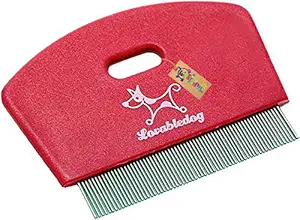 Western Era Dog Brush/Pet Comb for Grooming Cum Massager & Safety for Dog, Puppy, Cat, Kitten (Red)