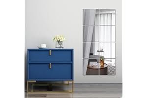 Beser Lee Full Length Wall Mirrors, Body 8pcs Acrylic Plexiglass Mirror Wall-Mounted Frameless Over the Door Large Long Home Workout Gym Dance for Walls Dorm Floor Tile Self Adhesive