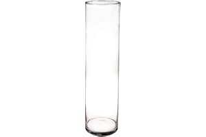 INNA-Glas Jarrón de Suelo cilíndrico Sanya Air, Transparente, 60cm, Ø15cm - Jarrón de Cristal - Florero de Vidrio
