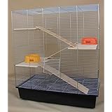 Chinchilla, Degu Ratten-Käfig 70x40x80cm Komplettset 3 Etagenkäfig schwarz