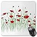 Produktbild Poppy Mouse Pad, Scarlet Flowers and Buds on a Rural Field Refreshing Nature of Country Theme