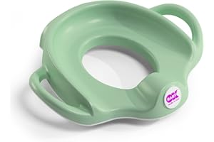 OKBABY Sofa - Riduttore per WC con Bordo Antiscivolo - Schienale Alto per Massimo Comfort e Ampie Maniglie per Massima Stabilità del Bambino - Verde