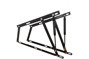 BS GROUP BsGroup - Pack 2 Bisagras con Amortiguadores Hidraulicos Canapé Abatible, Herraje Completo Aleaccion Epoxi, Elevación Hidráulica Pistones de Gas medida - 150 Newtons