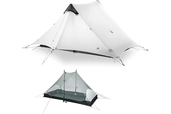 MOXIHIKE 3FULGEAR Lanshan Tente de camping 2 personnes ultralégère 3/4 saisons professionnelle 15D Silnylon 15D pour camping, escalade, randonnée
