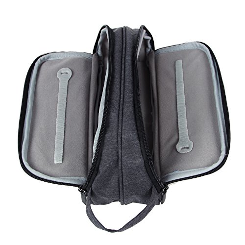 Damero Universale Organiser Tasche mit Doppelschicht Tragtasche für Reise zum Ladegrät/Eletronisches Zubehör für Reiseorganisator (Groß, Schwarz) - 4