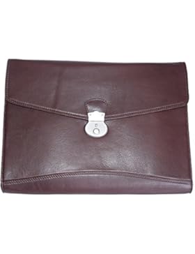 BRANCO Collgemappe Dokumentenmappe Schultasche Aktentasche Echt Leder braun