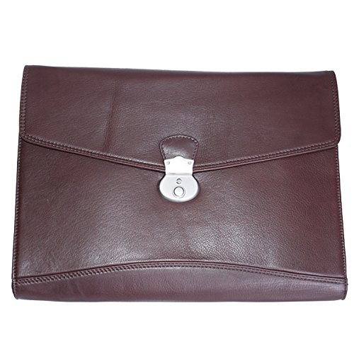 Preisvergleich Produktbild BRANCO Collgemappe Dokumentenmappe Schultasche Aktentasche Echt Leder braun