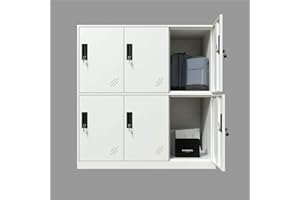 Mecolor 6 portes en métal casiers verrouillables casiers employés pour l'école, la maison et le Bureau (6d - Full White)