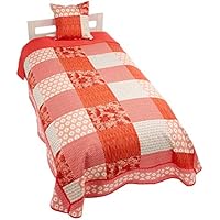 Mora Aretha Colcha, Poliéster, Coral, Individual, 180x270x3 cm