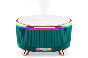 FOUVIN Diffusore di Oli Essenziali, 500 ml Diffusore di aromi con luce LED a 7 colori, umidificatore a ultrasuoni premium, diffusore di oli aromaterapici, diffusore di oli profumati, camera da letto, ufficio
