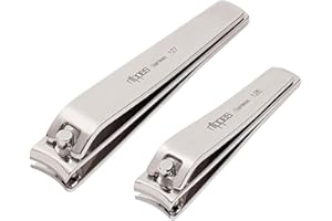 ‎NIPPES SOLINGEN nippes Nagelknipser Set | 2-teilig | im Reißverschluss-Lederetui | Für Finger und Fußnägel | Vernickelter, gehärteter Stahl | Nagelknipser | Ideal für das Handgepäck