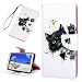 Produktbild Huawei Y7 2018 Handyhülle Honor 7C Hülle Case Leder Tasche Muster Flipcase Cover Silikon Schutzhülle Handytasche Skin Ständer Klapphülle Schale Bumper Magnetverschluss Ledertasche-Schwarz Katze