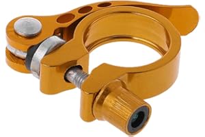 IKAAR Bike Seat Post Clamp Aluminium Alloy Seatpost Collar Quick Release MTB Bike Seat Post Clamp 28.6mm Gold