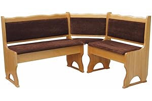 ‎K KOMA k koma Polster Eckbank Kiefer Holz, Alder Farbe mit Polsterung MASSIVHOLZ - NEU BRAUN (100 x 200)