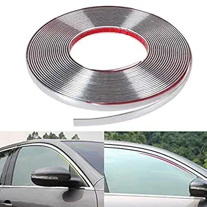 SARTE LOWRENCE 10 mm Side Window Chrome Beading Roll for Maruti Suzuki Swift Dzire Model, 5 m