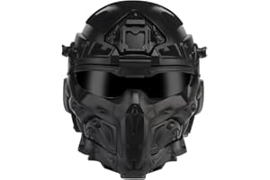 ACEXIER Casque Tactique Airsoft Casque intégré Anti-buée Ventilateur Assaut Masque Amovible Paintball Airsoft Équipement Protection Casque