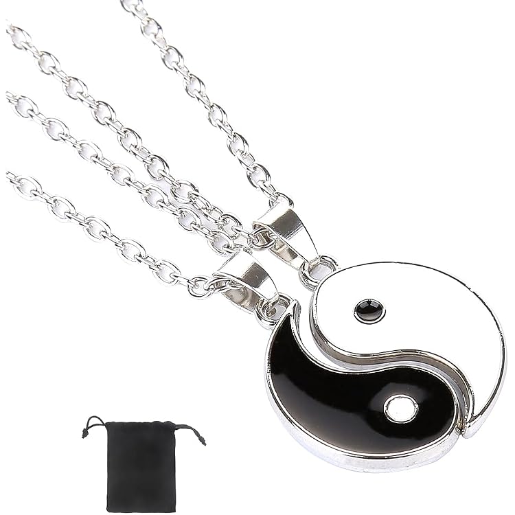 Colliers Yin Yang BFF - Paire Amitié/amour - Pendentif Dragon - Cadeau Couple Meilleurs Amis